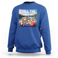 Funny Americana Cat Squad Sweatshirt Chill The Fourth Out
