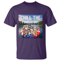 Funny Americana Cat Squad T Shirt Chill The Fourth Out