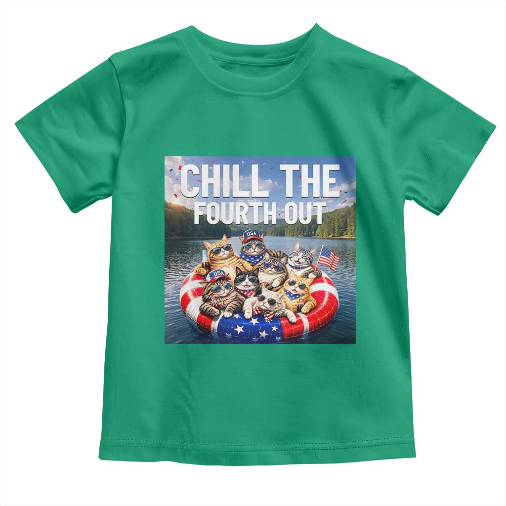 Funny Americana Cat Squad Toddler T Shirt Chill The Fourth Out