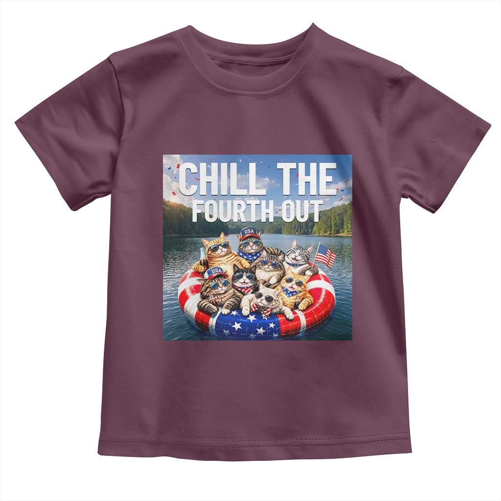 Funny Americana Cat Squad Toddler T Shirt Chill The Fourth Out
