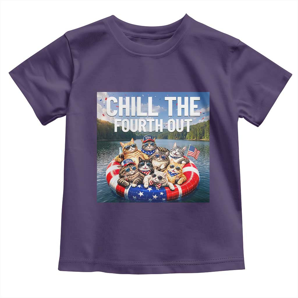 Funny Americana Cat Squad Toddler T Shirt Chill The Fourth Out