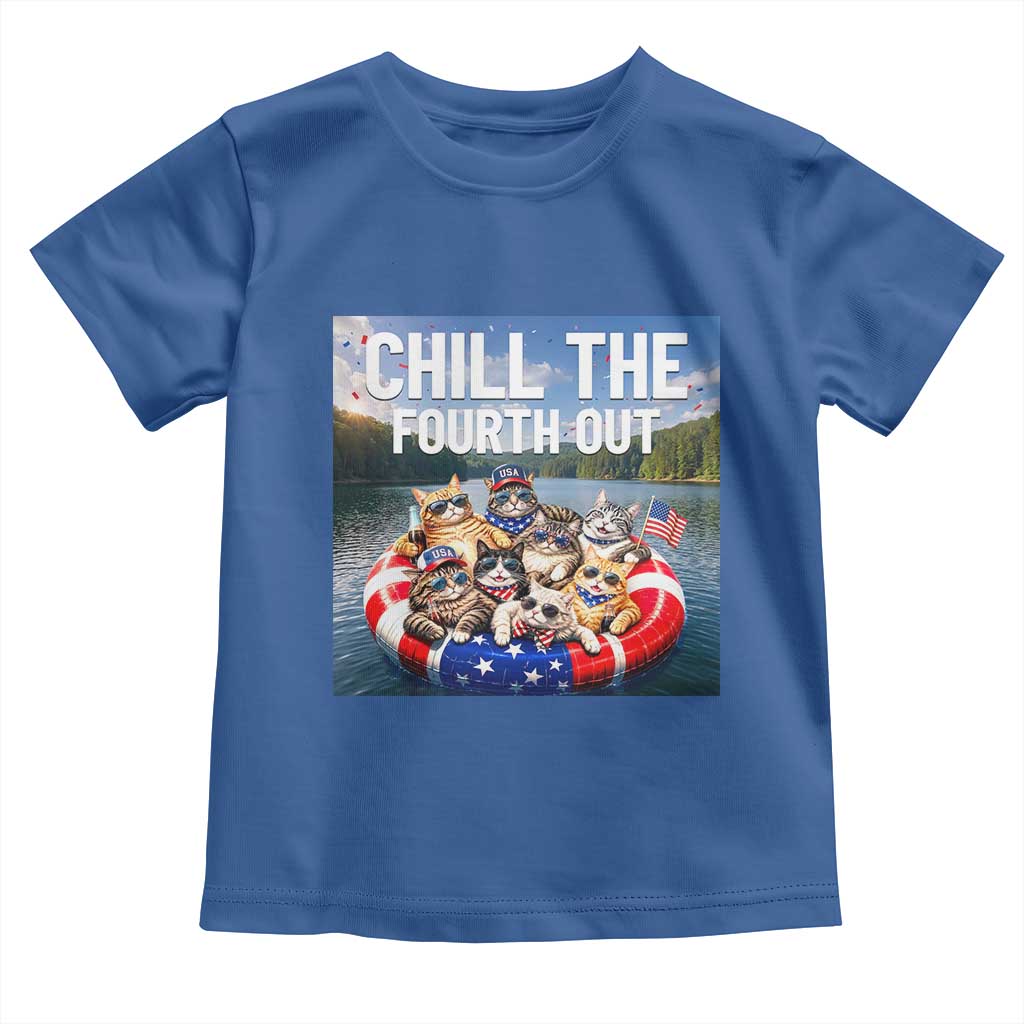 Funny Americana Cat Squad Toddler T Shirt Chill The Fourth Out