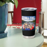 Funny Americana Cat Squad Tumbler Cup Chill The Fourth Out