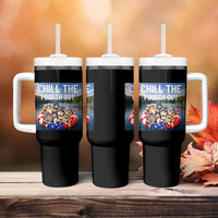 Funny Americana Cat Squad Tumbler With Handle Chill The Fourth Out