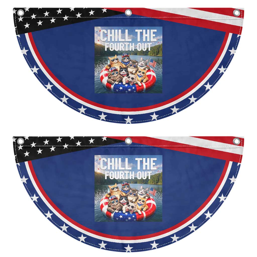 Funny Americana Cat Squad Patriotic Fan Flag Chill The Fourth Out