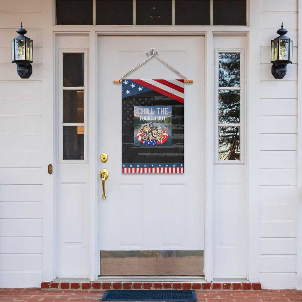Funny Americana Cat Squad Patriotic Garden Flag Chill The Fourth Out
