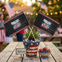 Funny Americana Cat Squad Patriotic Handheld Flag Chill The Fourth Out