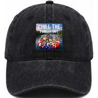 Funny Americana Cat Squad Washed Cotton Baseball Cap Chill The Fourth Out