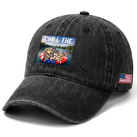 Funny Americana Cat Squad Washed Cotton Baseball Cap Chill The Fourth Out
