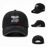 Funny Americana Cat Squad Washed Cotton Baseball Cap Chill The Fourth Out