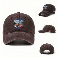 Funny Americana Cat Squad Washed Cotton Baseball Cap Chill The Fourth Out