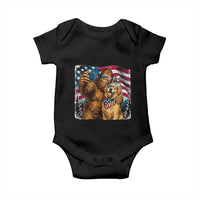 Funny Patriotic Bigfoot Golden Retriever Selfie Squad Baby Onesie