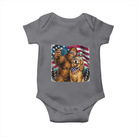 Funny Patriotic Bigfoot Golden Retriever Selfie Squad Baby Onesie