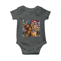 Funny Patriotic Bigfoot Golden Retriever Selfie Squad Baby Onesie