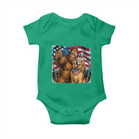 Funny Patriotic Bigfoot Golden Retriever Selfie Squad Baby Onesie