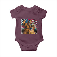 Funny Patriotic Bigfoot Golden Retriever Selfie Squad Baby Onesie