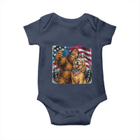 Funny Patriotic Bigfoot Golden Retriever Selfie Squad Baby Onesie