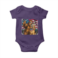Funny Patriotic Bigfoot Golden Retriever Selfie Squad Baby Onesie