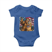 Funny Patriotic Bigfoot Golden Retriever Selfie Squad Baby Onesie