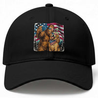 Funny Patriotic Bigfoot Golden Retriever Selfie Squad Baseball Cap