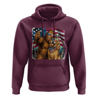 Funny Patriotic Bigfoot Golden Retriever Selfie Squad Hoodie