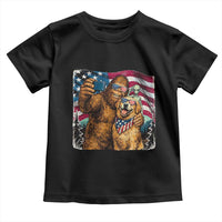 Funny Patriotic Bigfoot Golden Retriever Selfie Squad Toddler T Shirt