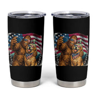 Funny Patriotic Bigfoot Golden Retriever Selfie Squad Tumbler Cup
