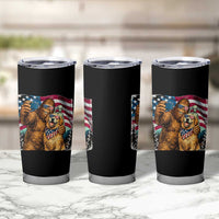 Funny Patriotic Bigfoot Golden Retriever Selfie Squad Tumbler Cup