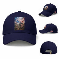 Patriotic Bigfoot 4th Of July Selfie Baseball Cap Funny USA Freedom Jet Fighter Graphic