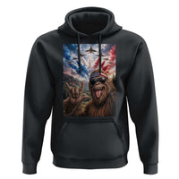 Patriotic Bigfoot 4th Of July Selfie Hoodie Funny USA Freedom Jet Fighter Graphic