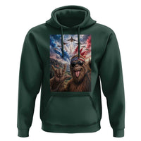 Patriotic Bigfoot 4th Of July Selfie Hoodie Funny USA Freedom Jet Fighter Graphic