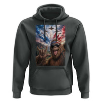 Patriotic Bigfoot 4th Of July Selfie Hoodie Funny USA Freedom Jet Fighter Graphic