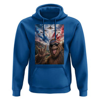 Patriotic Bigfoot 4th Of July Selfie Hoodie Funny USA Freedom Jet Fighter Graphic