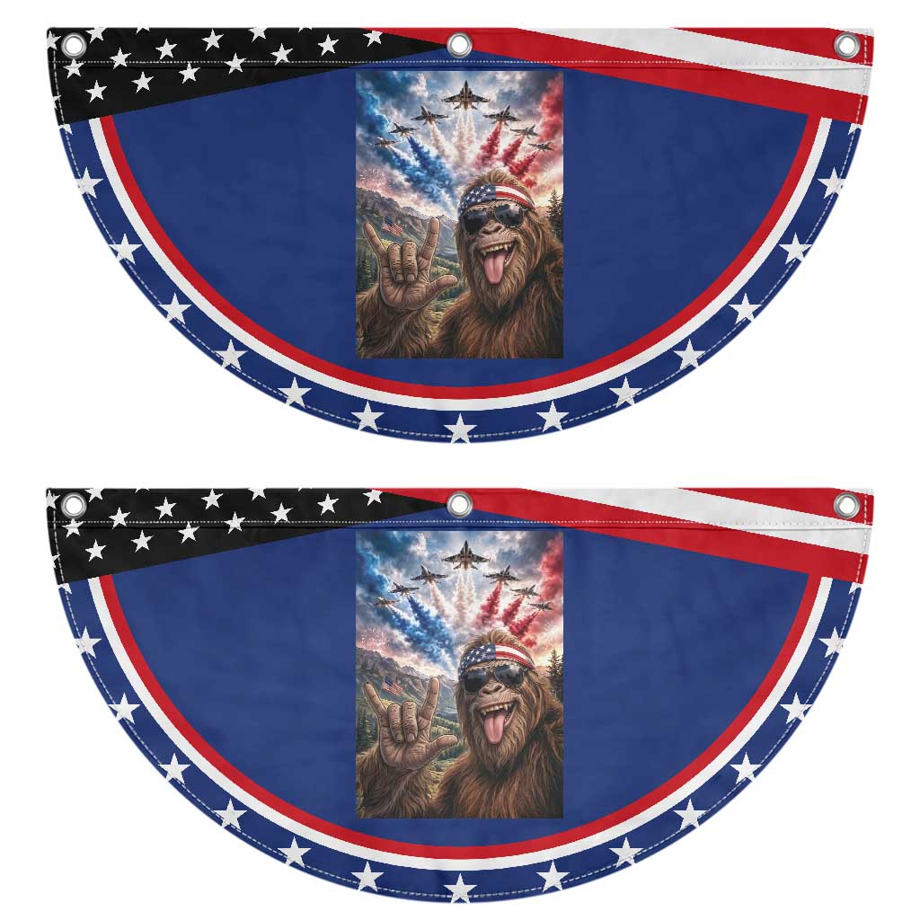 Funny Bigfoot 4th Of July Selfie Patriotic Fan Flag Funny USA Freedom Jet Fighter Graphic