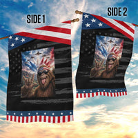 Patriotic Bigfoot 4th Of July Selfie Patriotic Garden Flag Funny USA Freedom Jet Fighter Graphic