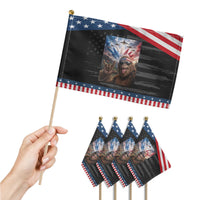 Patriotic Bigfoot 4th Of July Selfie Patriotic Handheld Flag Funny USA Freedom Jet Fighter Graphic