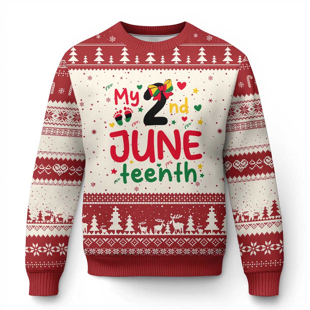 My Second Juneteenth Ugly Christmas Sweater African American Baby Freedom Day