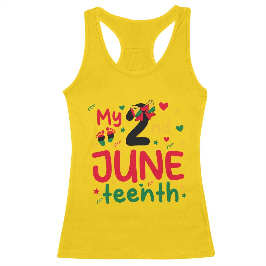 My Second Juneteenth Racerback Tank Top African American Baby Freedom Day