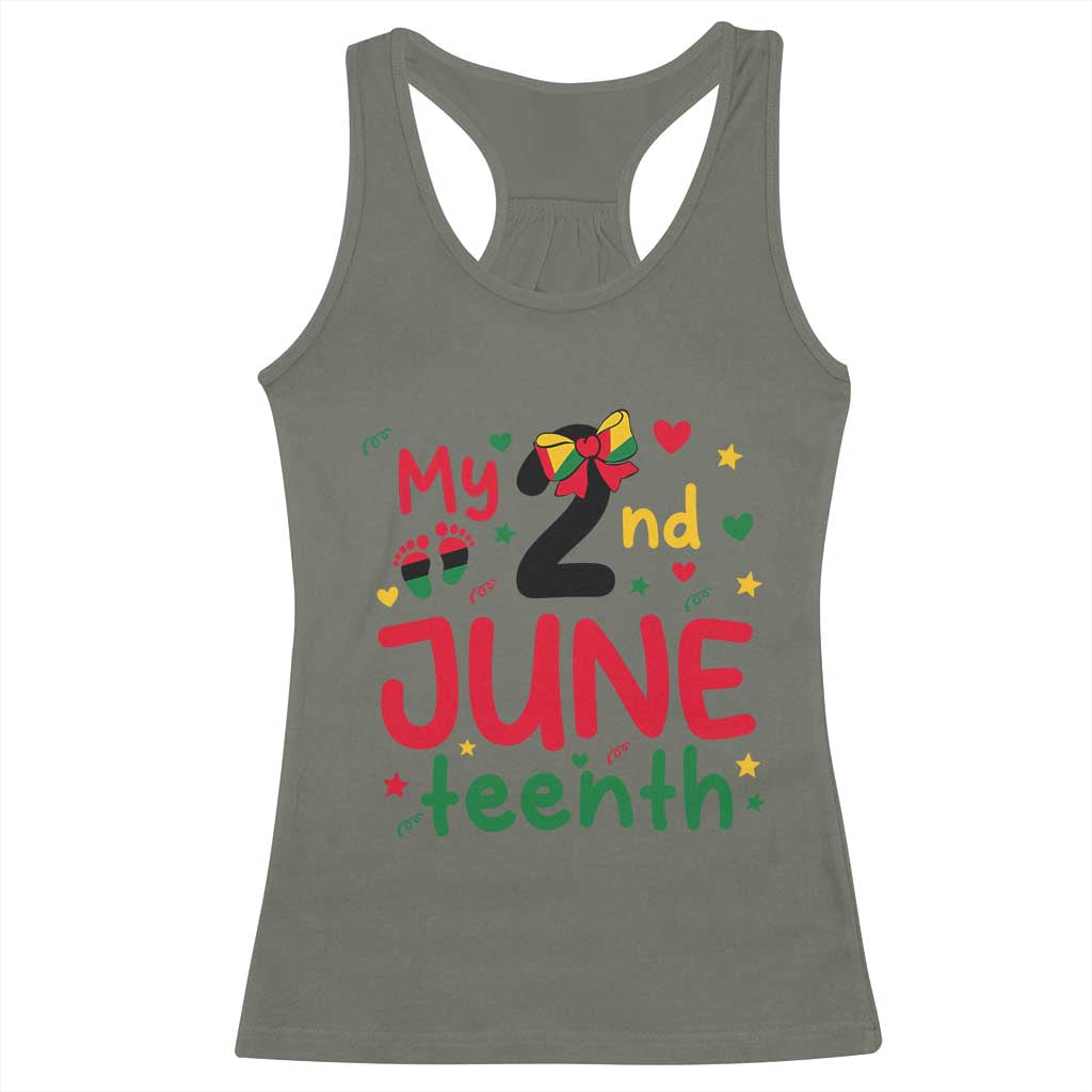 My Second Juneteenth Racerback Tank Top African American Baby Freedom Day