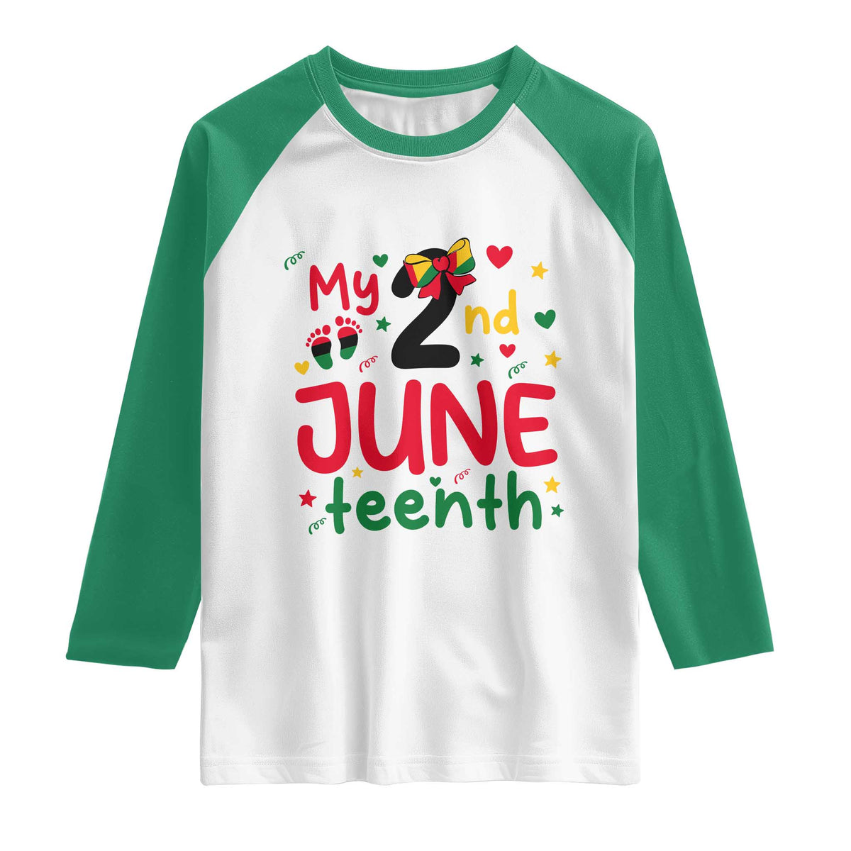 My Second Juneteenth Raglan Shirt African American Baby Freedom Day