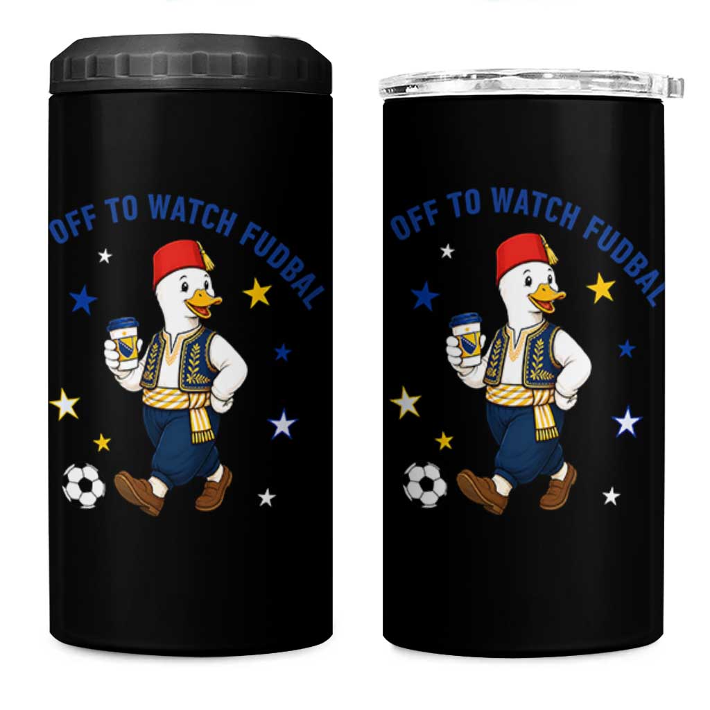Funny Bosnia Goose Soccer Fan Gift 4 in 1 Can Cooler Tumbler Off To Watch Fudbal
