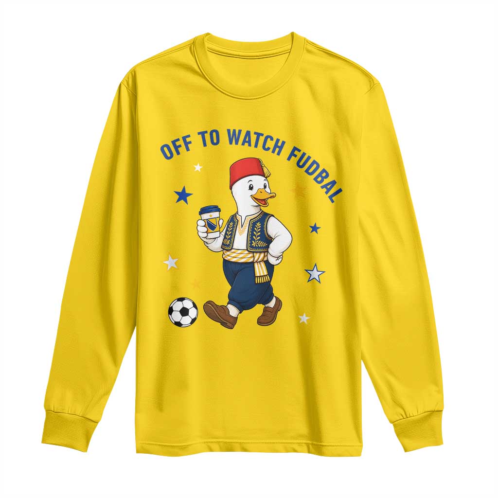 Funny Bosnia Goose Soccer Fan Gift Long Sleeve Shirt Off To Watch Fudbal
