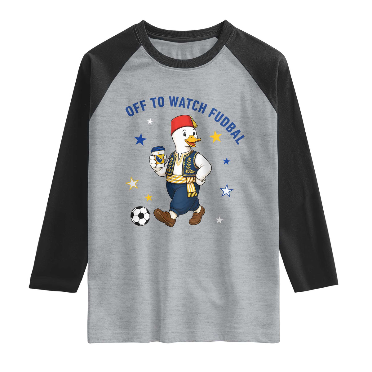 Funny Bosnia Goose Soccer Fan Gift Raglan Shirt Off To Watch Fudbal