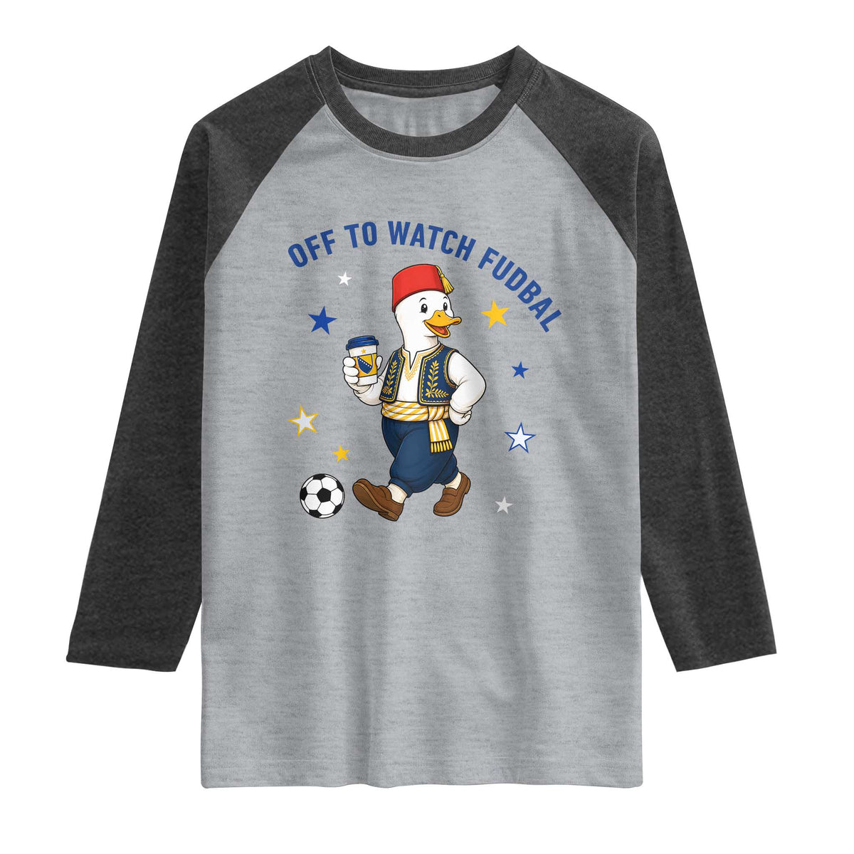 Funny Bosnia Goose Soccer Fan Gift Raglan Shirt Off To Watch Fudbal