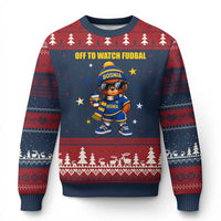Funny Bosnia Teddy Bear Game Day Gift Ugly Christmas Sweater Off To Watch Fudbal