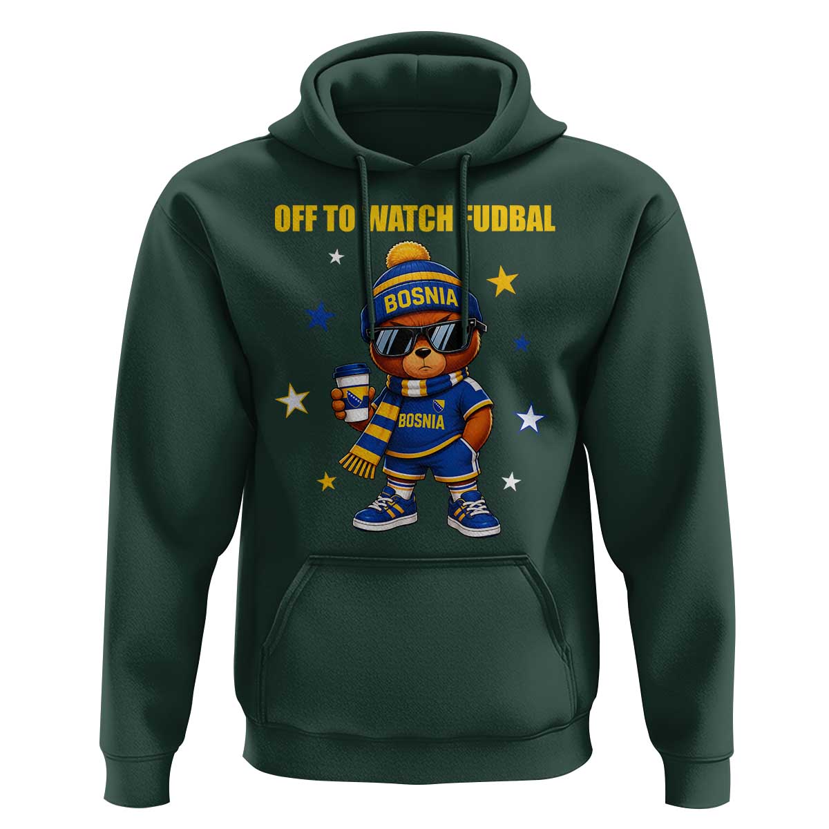 Funny Bosnia Teddy Bear Game Day Gift Hoodie Off To Watch Fudbal