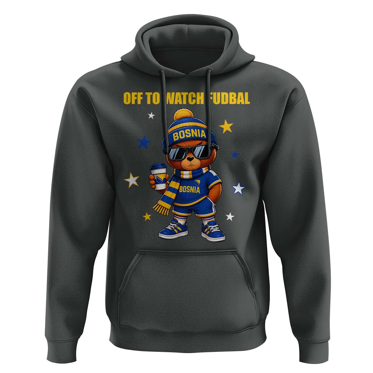 Funny Bosnia Teddy Bear Game Day Gift Hoodie Off To Watch Fudbal