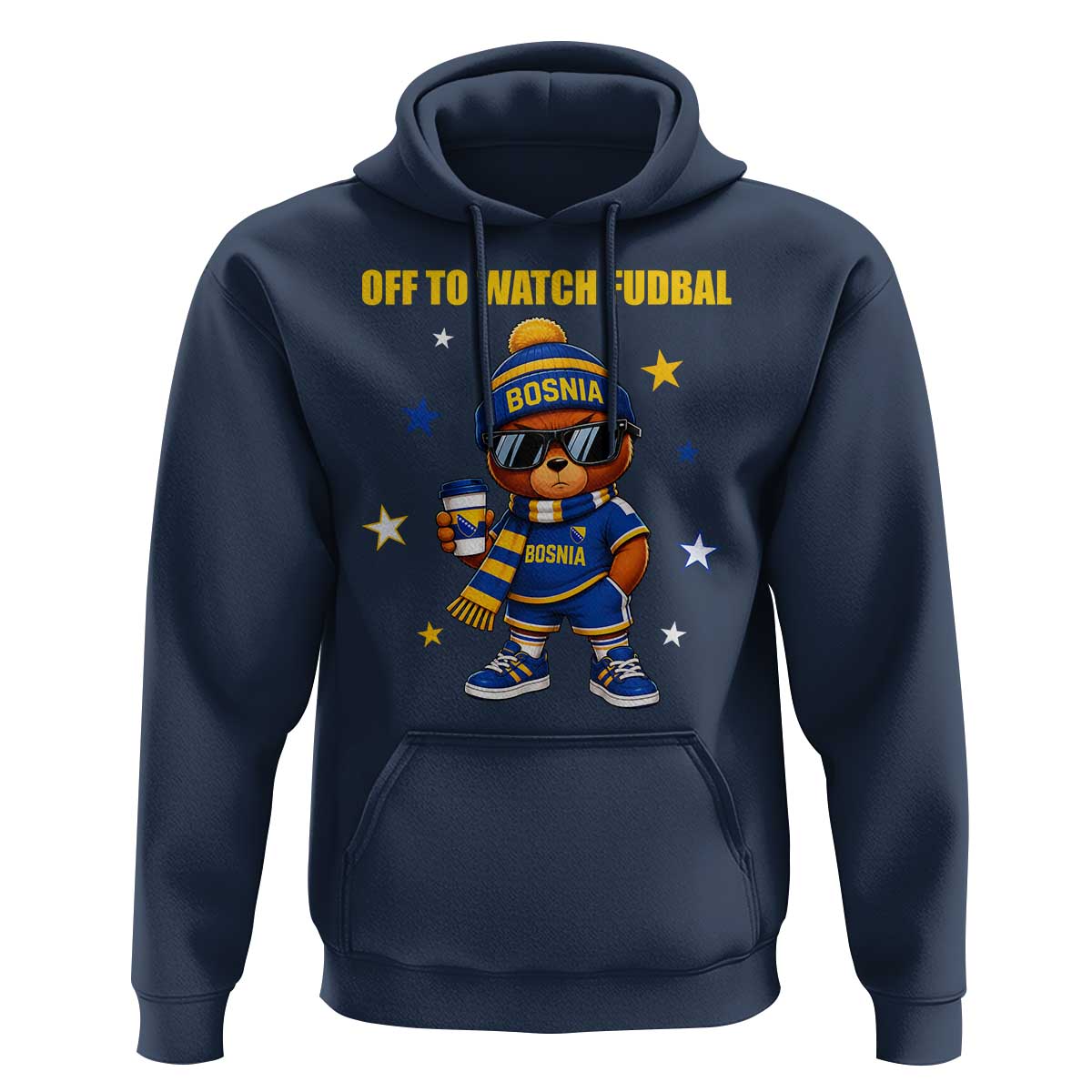 Funny Bosnia Teddy Bear Game Day Gift Hoodie Off To Watch Fudbal