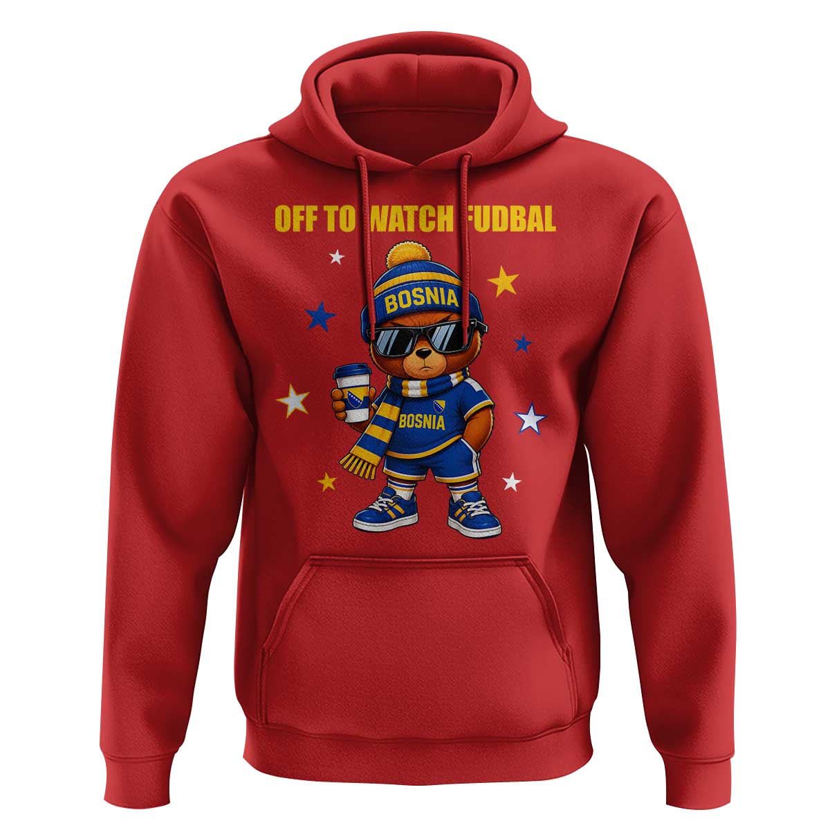 Funny Bosnia Teddy Bear Game Day Gift Hoodie Off To Watch Fudbal