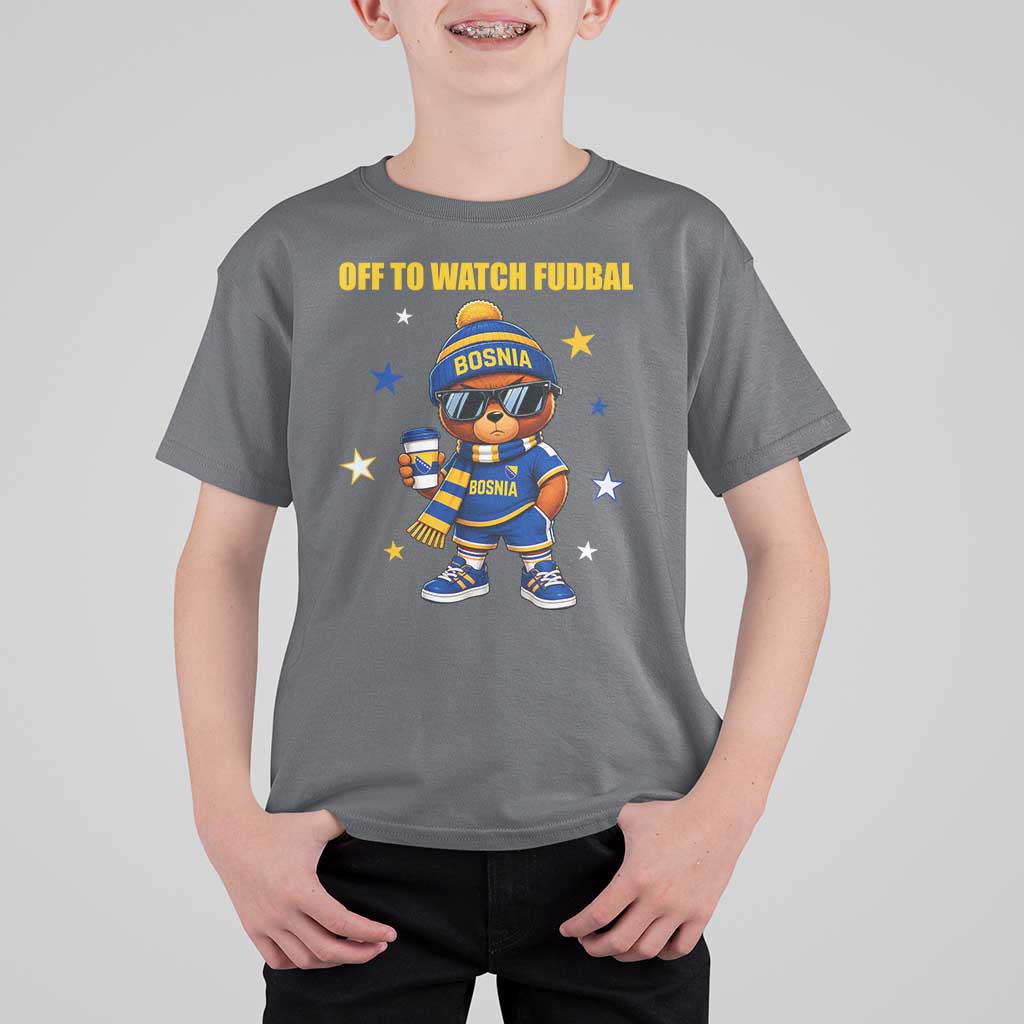 Funny Bosnia Teddy Bear Game Day Gift T Shirt For Kid Off To Watch Fudbal